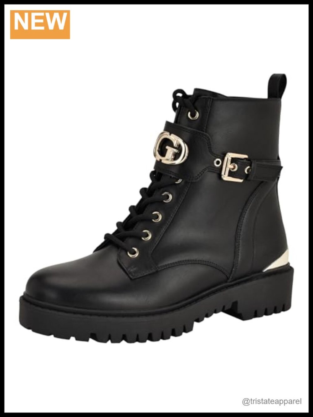 GUESS Olanna Combat Ankle Boots with Zipper Closure and Lug Sole